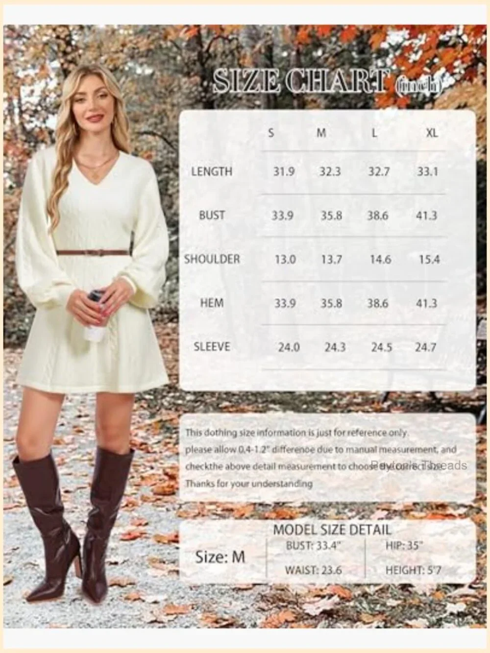 Long Sleeve Cable Knit Sweater Dress V Neck A Line Midi Length